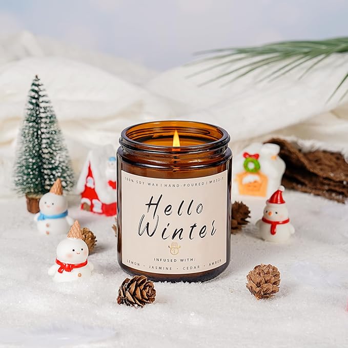 Hello Winter Candle - Soy Scented for Christmas, Home & Gifts