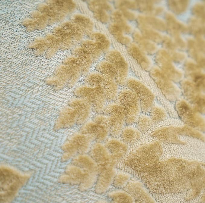 Alerfa 20 x 20 Inch Beige Square Maple Leaf Pillow Embroidery Cut Velvet Cushion Case Luxury Modern Lumbar Throw Pillow Cover Decorative Pillow for Couch Sofa Living Room Bedroom Car