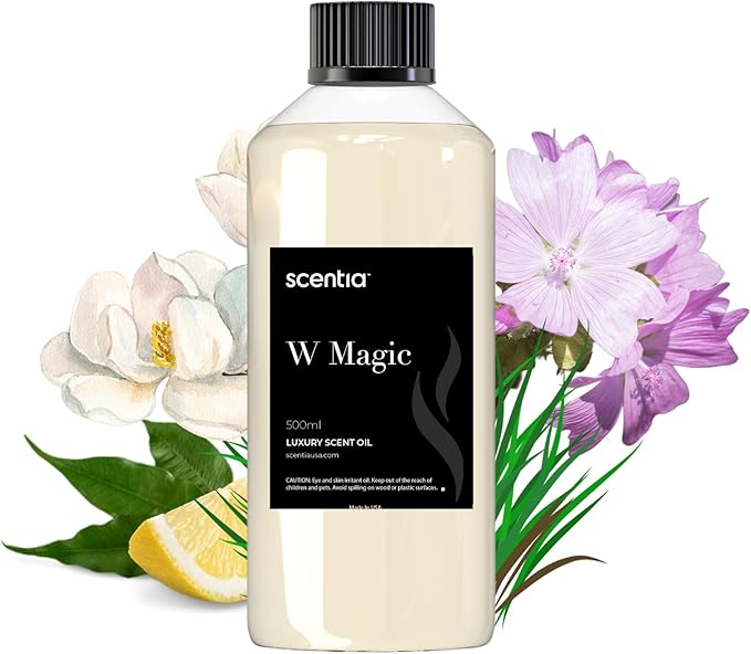 W Magic Hotel Diffuser Refill Oil Inspired by W Signature Hotel - 500 mL 16.9 fl oz - Fragrance Oil Blend Bergamot, Lemongrass & Jasmine for HVAC Diffuser