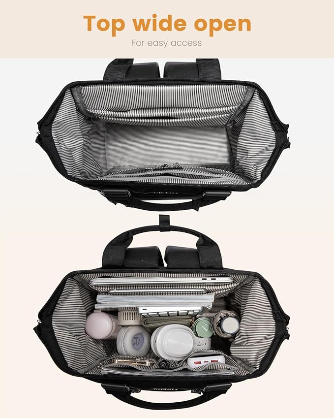 LOVEVOOK Laptop Backpack Women, Nurse Bags Teacher Work Backpack with Laptop Compartment, Water Resistant Computer Backpack Purse for Women College Business Travel Laptop Backpack, 15.6 Inch, Upgraded