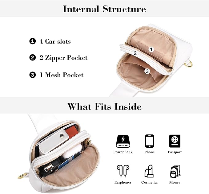 INICAT Travel Small Sling Bag Leather Crossbody Bags for Women Fanny Packs Cross Body Bag for Woman Cross Body Purses