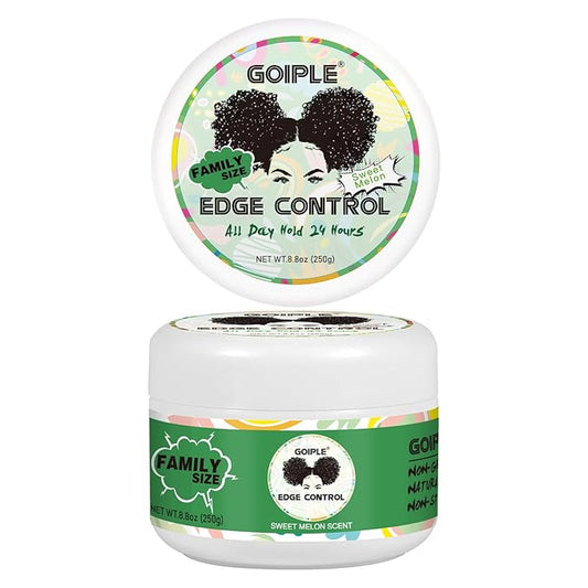 8.8 OZ Edge Control Wax for Women Strong Hold Non-greasy Edge Control Smoother Edge Wax Styling Gel Edge Control for Black Hair No Flaking, White Residue, Shine and Smooth (Sweet Melon)