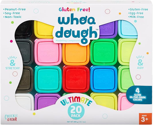 Chuckle & Roar - Whoa Dough Ultimate Pack - 20 Whoa Dough Containers - Safe and Non-Toxic - Glows in Dark - Ages 3 and Up