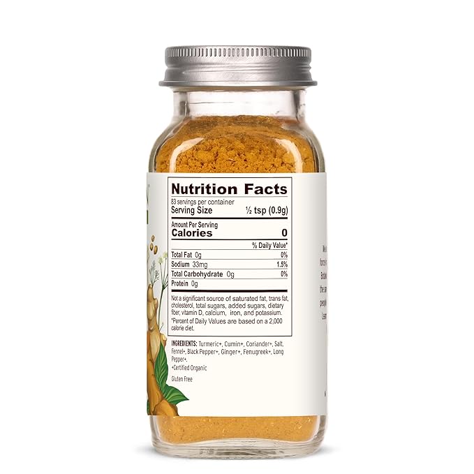 Banyan Botanicals Turmeric Masala Spice Mix – Organic Ayurvedic Spice Blend – Warming & Savory Cooking Spices with Organic Turmeric Powder – 2.6 oz – Non-GMO Sustainably Sourced Vegan