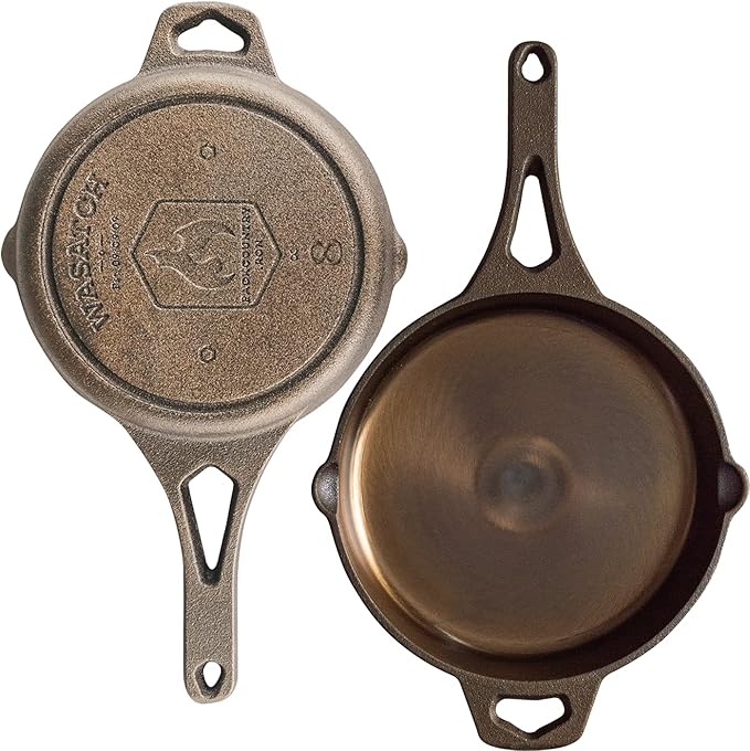 Backcountry Iron 8 Inch Smooth Wasatch Pre-Seasoned Round Cast Iron Skillet