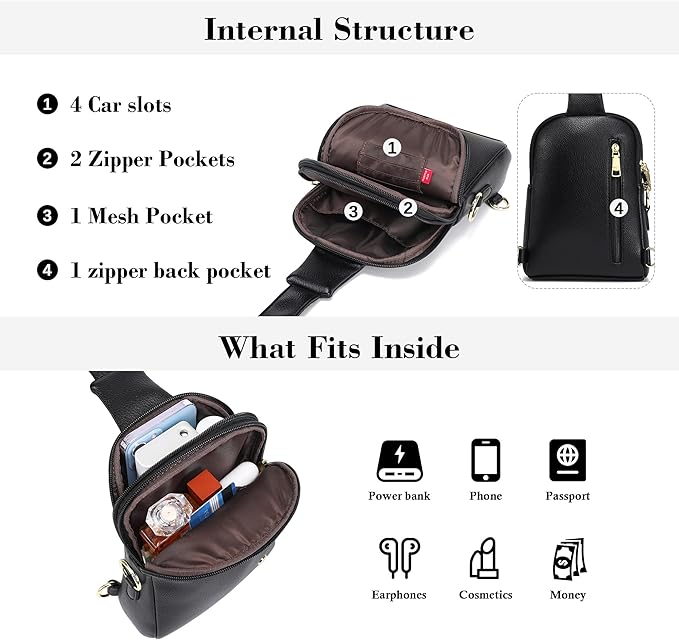 INICAT Travel Small Sling Bag Leather Crossbody Bags for Women Fanny Packs Cross Body Bag for Woman Cross Body Purses