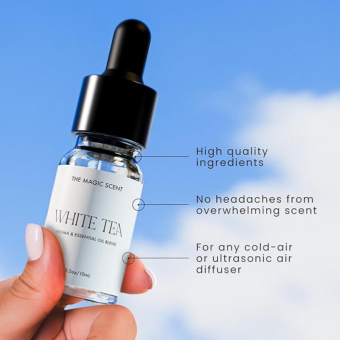 White Tea Diffuser Oil - Hotel & Home Luxury Scents - Diffuser Oil Scents for Home Designed for Use in All Diffusers - 0.3 fl oz, 10 mL
