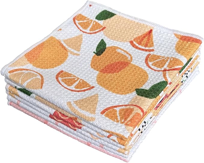 QUILTINA Dish Towels Set - 17 x 25 Inches 100% Cotton Waffle Weave Kitchen Towels 6 Pack, Dish Towels for Kitchen, Super Absorbent for Drying and Cleaning