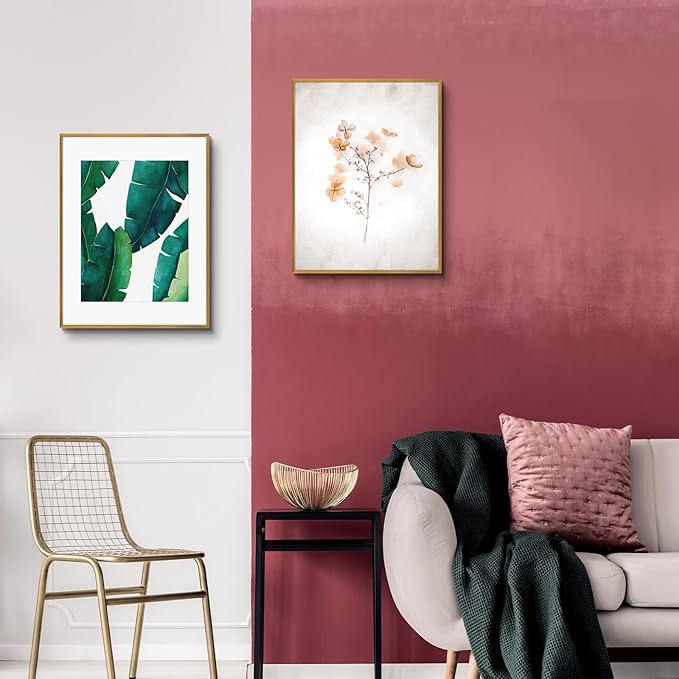 Golden State Art 14x18 Picture Frame 3 Pack - Aluminum Frames with 11x14 Removable Mats & Real Glass, Display 14x18 Posters or 11x14 Photos - Bronze Gallery Wall Frames for Home Office Decor