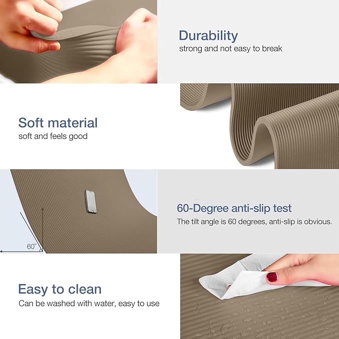 Yoga Mat Non Slip NBR Thick Yoga Mat, 72"L x 32"W x 0.6"TH (185cm x 80cm x 15mm), Anti-Tear Exercise Mat with Carrying Strap and Bag, Workout Mats for Yoga, Pilates and Floor Exercises