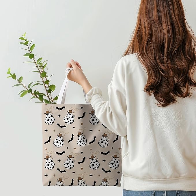 Halloween Tote Bag, Halloween Gifts for Women, Horror Tote Bag, Reusable Grocery Bags Shopping Bags