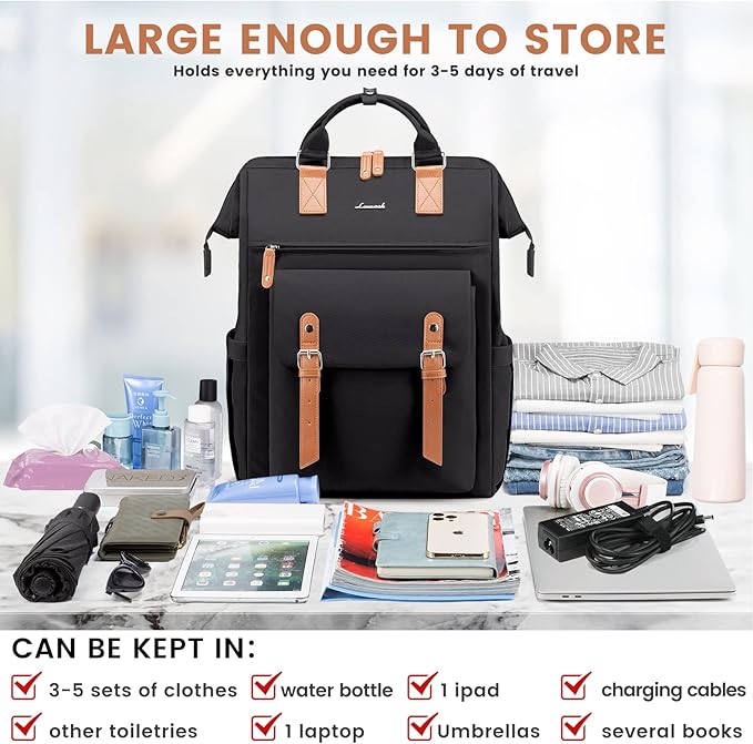 LOVEVOOK Extra Large Travel Laptop Backpack for Women, 18 Inch Computer Backpack Work Commuter Business Trip Weekender Carry on Backpack with Luggage Sleeve, Teacher Doctor Nurse Bags College Daypack