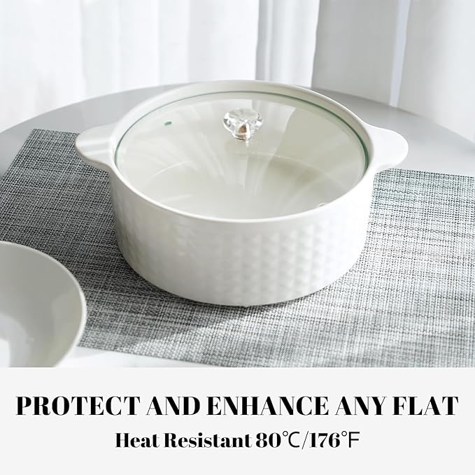 Placemats Set of 6 Vinyl/Plastic Woven Place Mats for Kitchen Table Indoor/Outdoor Washable Placemat Wipeable Dining Table Mats (Grey,6)