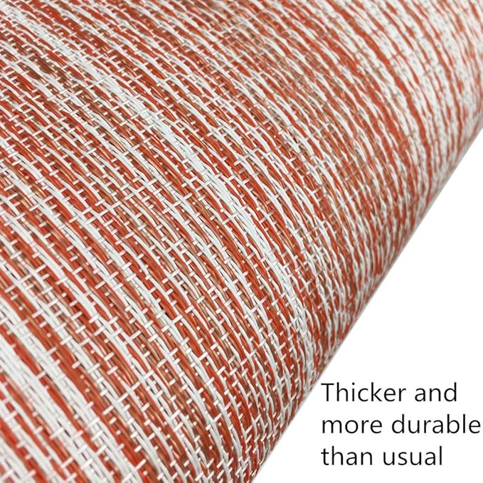 Placemat,Blending Color Durable Woven Vinyl Placemat Washable Heat-Resistant Anti-Skid Kitchen Dining Table Mats (Set of 6, Red with White)