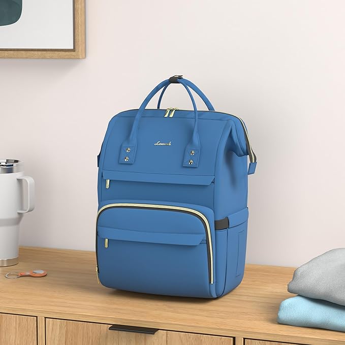 LOVEVOOK Laptop Backpack for Women,17 Inch Professional Womens Travel Backpack Purse Computer Laptop Bag Nurse Teacher Backpack,Waterproof College Work Bags Carry on Back Pack with USB Port,Royal Blue