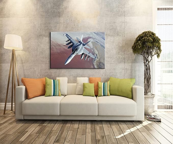 Aviation Decor Boeing EA-18G Growler Jet Poster Plane Wall Art Aviation Pictures Airplane Wall Decor Airplane Posters for Boys Room Military Art for Boys Room Bedroom Ready to Hang (28''Hx40''W)