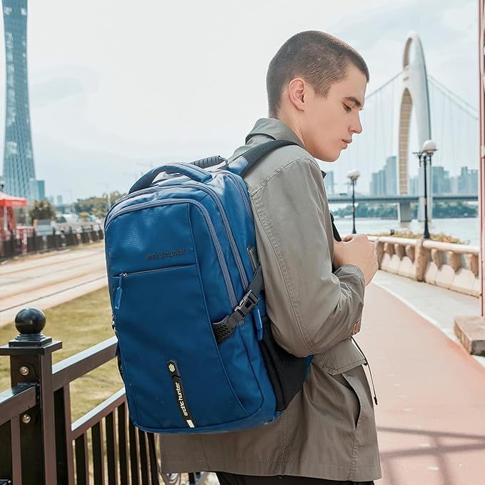 Blue Business Laptop Backpack for Men Women, 30L Anti-Theft Carry on Travel Backpack Flight Approved for Airplane, Adults Back pack Bag for Work, Commuting, Weekend Casual Daypack