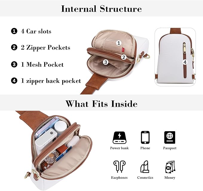 INICAT Travel Small Sling Bag Leather Crossbody Bags for Women Fanny Packs Cross Body Bag for Woman Cross Body Purses