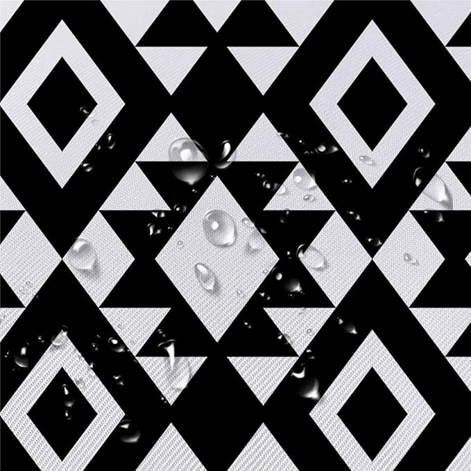 NIGHTWISH Outdoor Waterproof Pillow Covers 18x18 Set of 4 Black and White Decorative Outdoor Throw Pillows Boho Cushion Cases for Patio Furniture Bench Couch Sunbrella