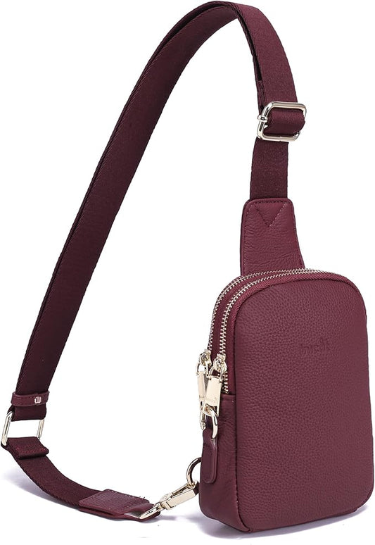 INICAT Travel Small Sling Bag Leather Crossbody Bags for Women Fanny Packs Cross Body Bag for Woman Cross Body Purses