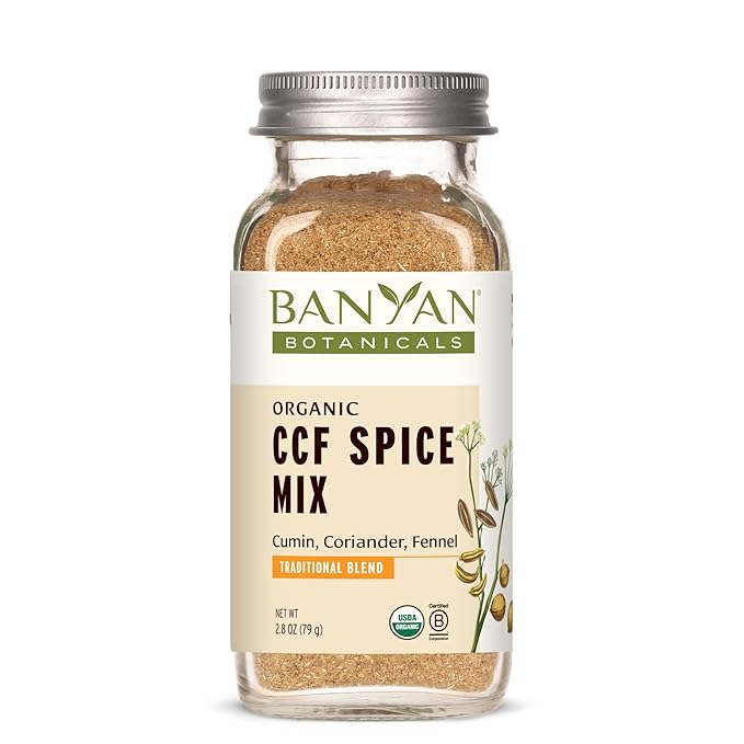 Banyan Botanicals CCF Spice Mix (Cumin, Coriander, Fennel)– Powder Blend of Organic Indian Spices for Cooking & Baking –Savory Spice Blend Inspired by CCF Tea 2.8 oz –Non-GMO Sustainably Sourced Vegan