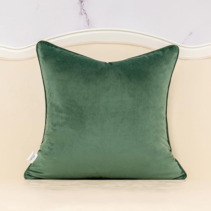 Alerfa 20 x 20 Inch Green Teal Square Maple Leaf Pillow Embroidery Cut Velvet Cushion Case Luxury Modern Lumbar Throw Pillow Cover Decorative Pillow for Couch Sofa Living Room Bedroom Car