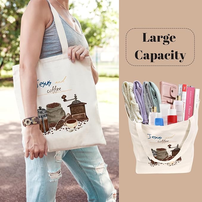 Tote Bag for Women, Canvas Tote Bag with Pockets,Canvas Shopping Bags,Reusable Grocery Bags