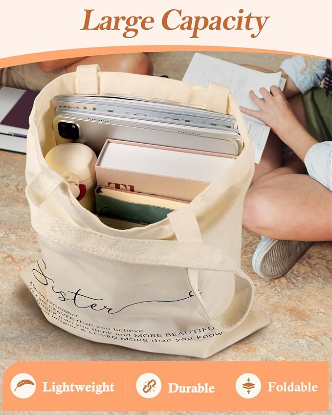 Canvas Tote Bag with Pocket - Aesthetic Cute Canvas Bag for Women Shoulder Totes for Shopping, Work, Gym