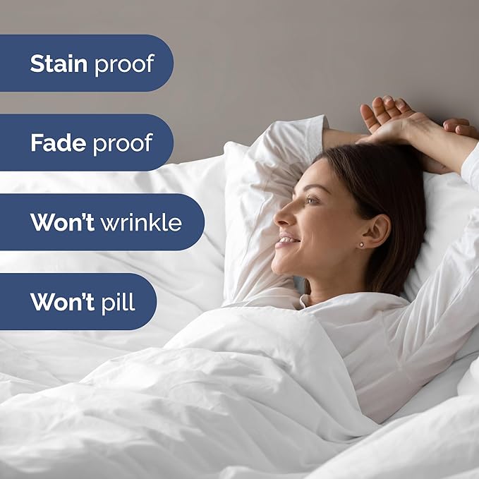 Duvet Cover King Size Set - Extra Soft King Size Duvet Cover 104 x 90 with 2 Pillow Shams - Hotel Luxury, Easy Care and Fade Free with Zipper Closures & Ties - Comfy, Breathable Bedding Set (White)