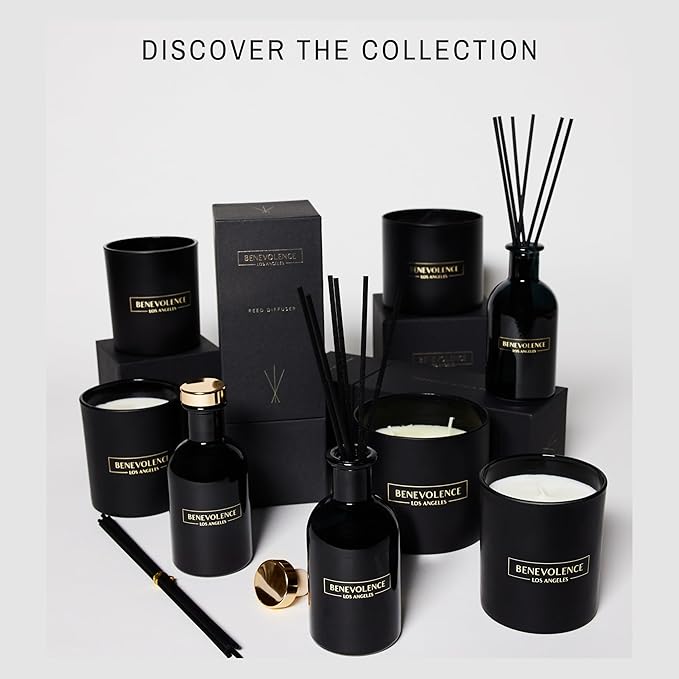 Benevolence LA Lavender, Mint & Sage Scented Candle | Soy Candles, Black Candle for Home | Gifts for Women and Men | Home Fragrance | Aromatherapy | Bathroom Freshener | 8oz, 45 Hour Burn