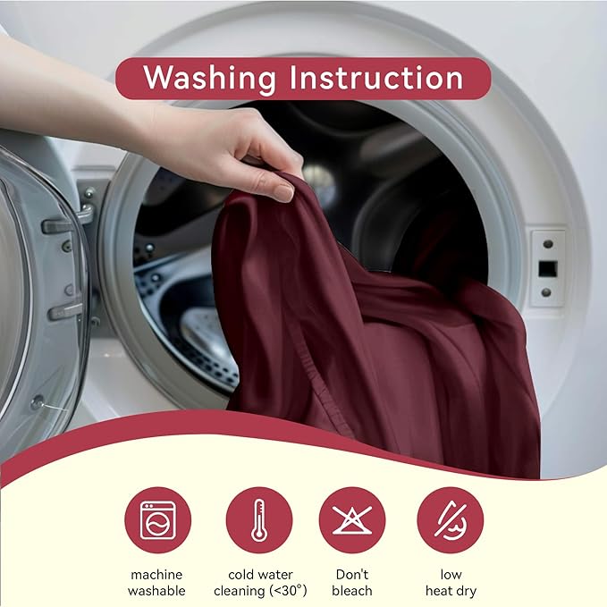 Outpain 6 Pack 72inch Burgundy Spandex Round Tablecloths, Stretchy 132inch Fitted 6FT Round Table Cloths, Wrinkle Free Table Cover with Skirt for Wedding Party Dining Banquet