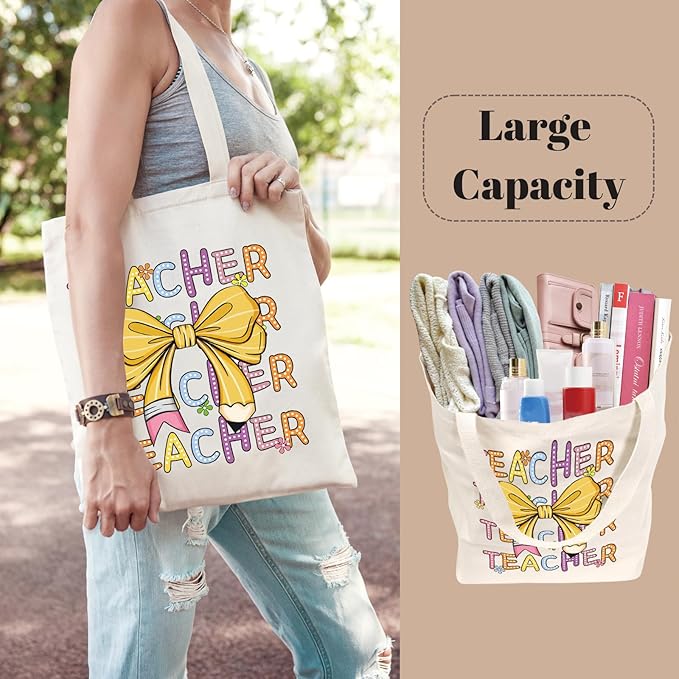 Tote Bag for Women, Canvas Tote Bag with Pockets,Canvas Shopping Bags,Reusable Grocery Bags