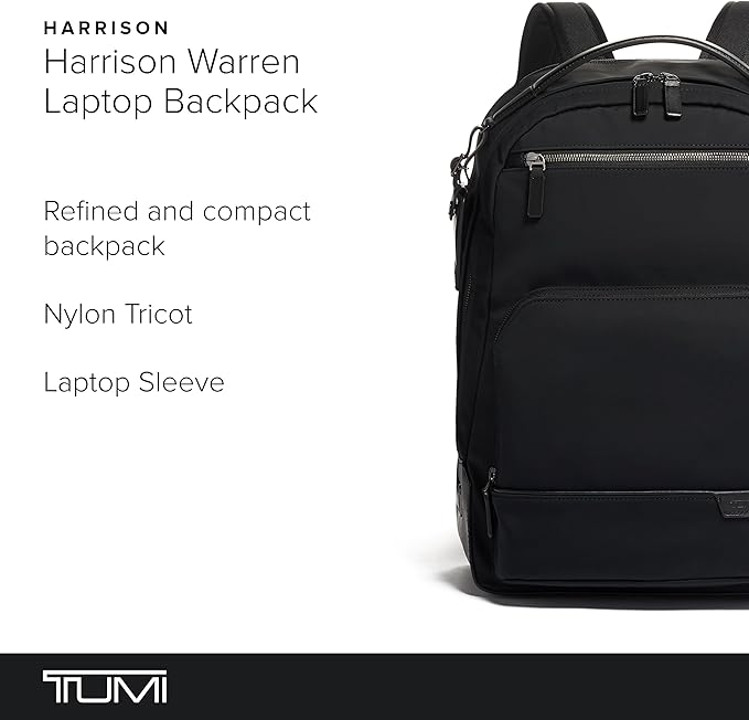 TUMI Harrison Warren Backpack - 15-Inch Laptop Backpack - Stylish Women's & Men's Backpack for Travel & Business - Black