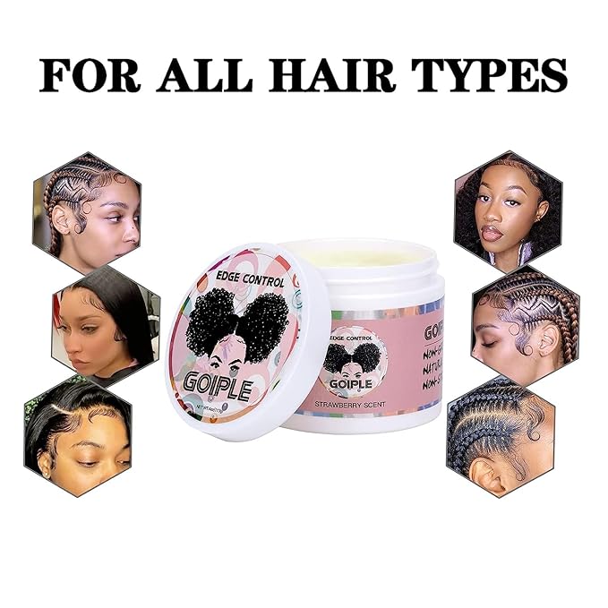 Edge Control Wax, Hair Styling Product, Strong Hold Non-greasy Edge Control Gel, Edge Wax, Rosemary Oil for Hair Growth, for Black Hair, Includes Edge Brush, 4 oz