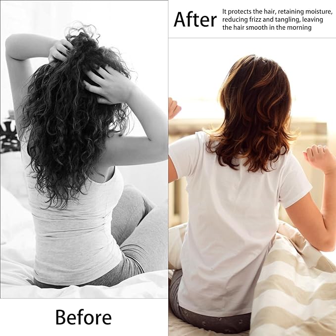 Satin Bonnet Silk Bonnet Hair Bonnet for Sleeping-Slouchy Beanie Hat Satin Sleep Cap for Women's Natural & Curly Hair(Black&Red)