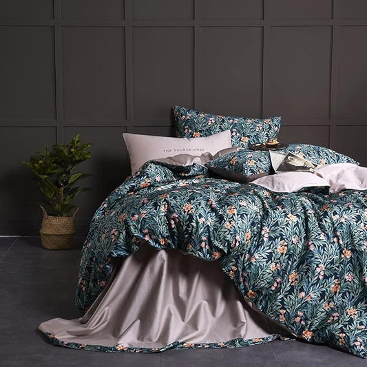 Cupocupa Duvet Cover Set;Duvet Cover Full Bedding Set Fluffy Boho Duvet Cover Set Paisley Floral Bedding Collection Duvet Cover with Pillowcases