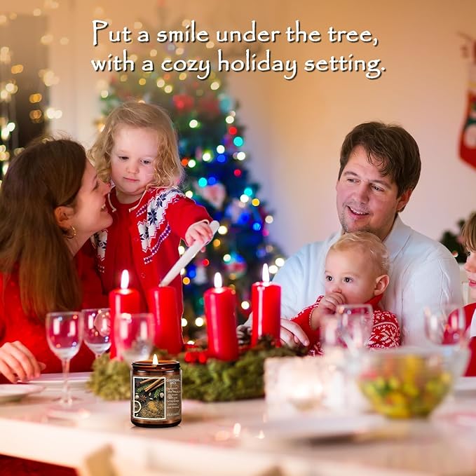 Christmas Spice Soy Candle - 7 oz Aromatherapy Jar Candle - Winter for Women & Men