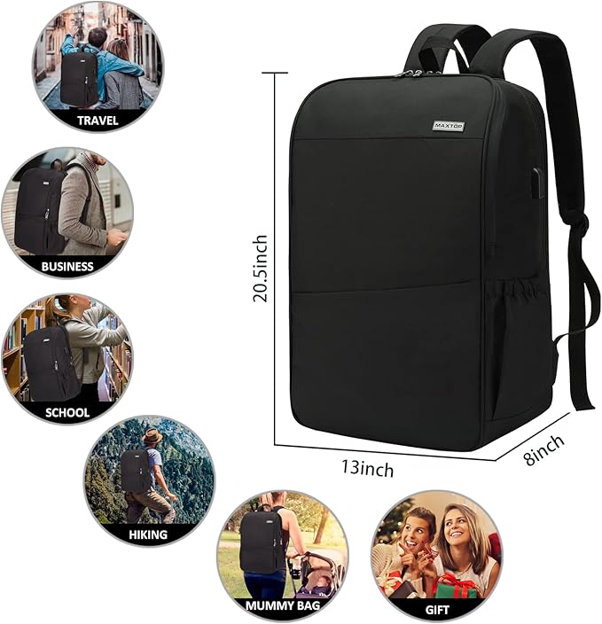 MAXTOP Travel Laptop Backpack with USB Charging Port Anti-Theft[Water Resistant] College Bookbag Fits 18.4 Inch Laptop