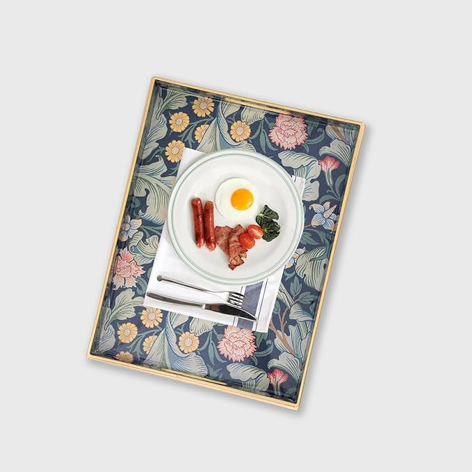 Coffee Table Trays for Living Room Serving Tray with Handles, Modern Large Tray for Ottoman Coffee Table