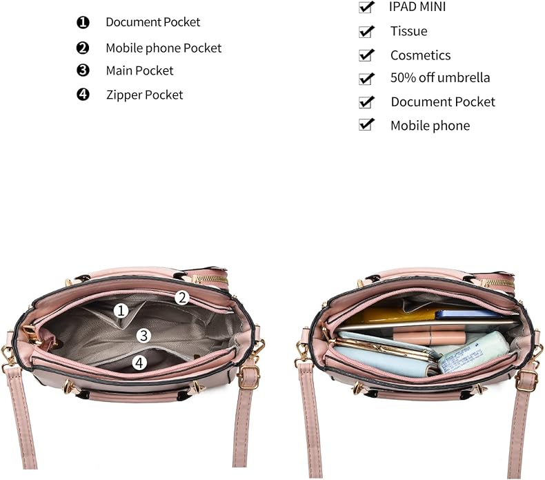 Xiaoyu Fashion Purses and Handbags for Women Ladies Crossbody Bags Top Handle Satchel Shoulder Bags Small Totes