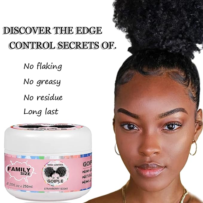 Goiple 8.25 OZ Edge Control Wax for Women, Non-greasy Edge Smoother, Hair Gel for All Hair Types, No Flaking, Extra Strong Hold Water-based Edge Stay Gel