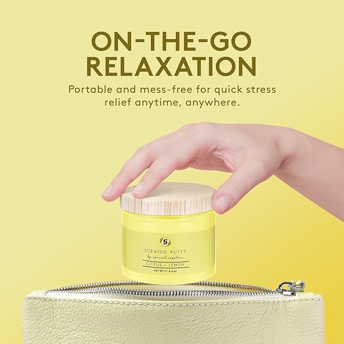 Special Supplies Scented Therapy Putty Dough - Infused with Pure Essential Oils for Aromatherapy and Meditation- Relaxation Gifts for Kids and Adults - Non-Stick (Citrus + Lemon (4.5 oz))