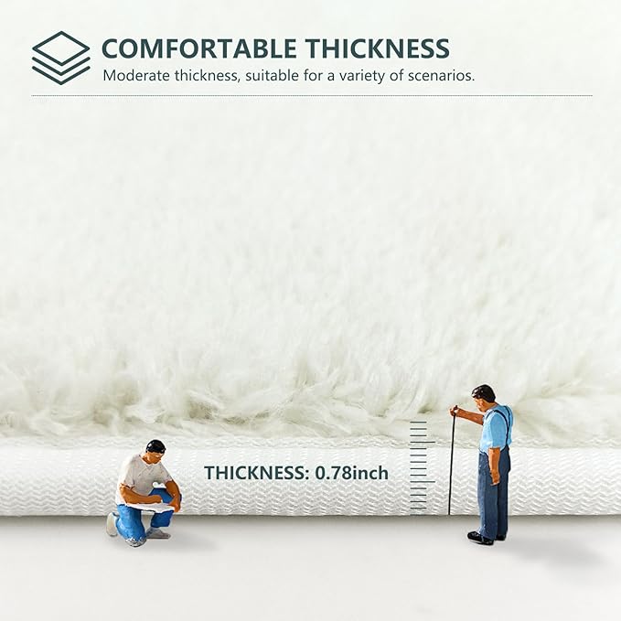 17''x24 Boho Bath Rugs for Bathroom Decor Non-Slip Bath Mat Absorbent Plush Microfiber Soft Carpet Machine Washable Bath Mat for Bathrooms,Showers,Laundry Rooms,White and Green