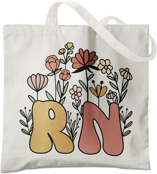 Nurse Canvas Tote Bag for Women,Registered Nurse Appreciation Gifts, Reusable Grocery Shopping Bags