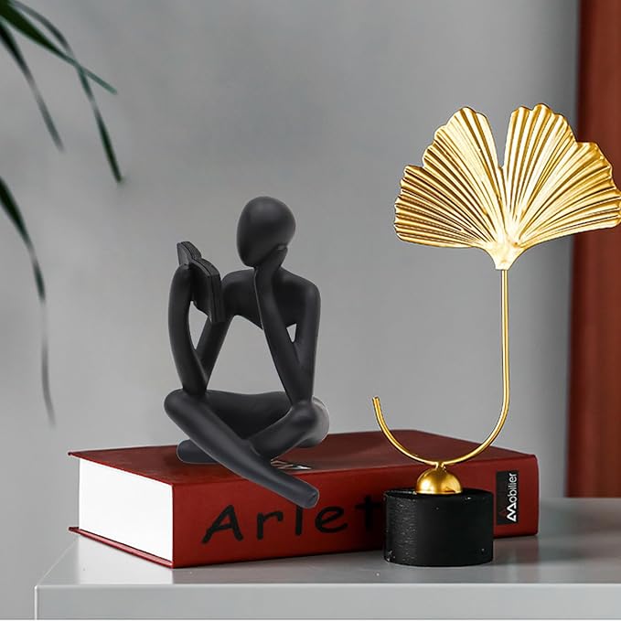 Reading Women Statue, Thinker Sculptures, Abstract Art Ornament, Modern Aesthetic Figurine Decoration, Suitable for Home Living Room Bedroom Office Shelf Table Desk Bookshelf Decor