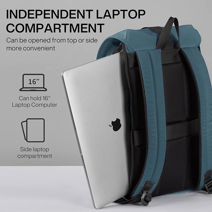 mixi Travel Laptop Backpack for Women & Men Carry On Backpack fits 16'' Laptop, Waterproof Lightweight Casual Weekender Bags Rucksack,17 Inch, Abyssal Green