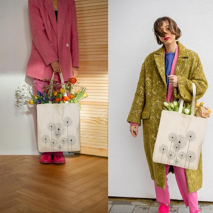 Tote Bag for Women, Canvas Tote Bag with Pockets,Canvas Shopping Bags,Reusable Grocery Bags