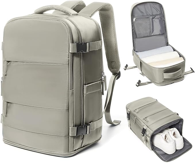 coowoz Travel Backpack Carry On for Women Man Gym Backpacks with Laptop Compartment Mochila de Viaje Teacher Personal Item Backpack Rucksack Airplane Accessories Must Haves Brown Small