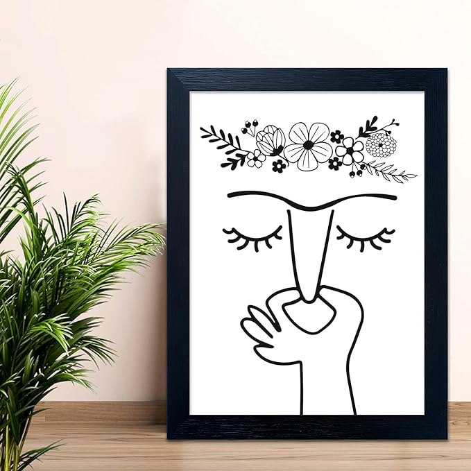 Bathroom Decor Wall Art Framed Funny Bathroom Sign Accesorries Humorous Guest Toilet Art Decor Modern Minimalistic Black and White Canvas Print Picture Painting