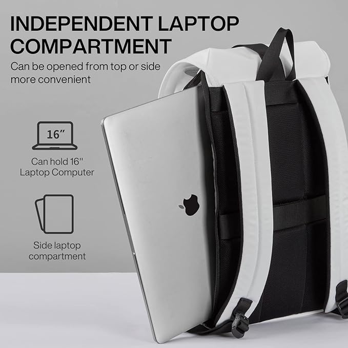 mixi Travel Laptop Backpack for Women & Men Carry On Backpack fits 16'' Laptop, Waterproof Lightweight Casual Hiking Weekender Bags Rucksack,17 Inch, Interstellar White